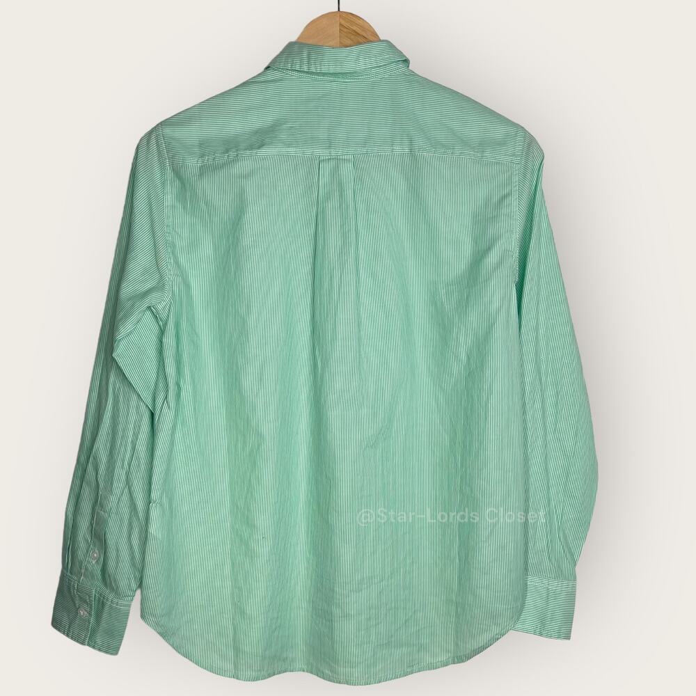 Everlane Oversized Striped Button Up Mint Green Cotton Oxford Preppy Minimalist - Picture 7 of 9